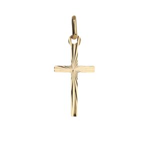 Kleine Kreuz Kettenanhänger 333 Gold Gelbgold Kruzifix 8 Karat Goldkreuz 20x10mm