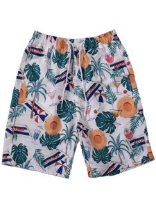 Herren Lässige Strandfarbe Patchwork Beachwear Jungen Lose Boardshorts mit Tierdruck,Farbe: Strandkappe,Größe:3XL