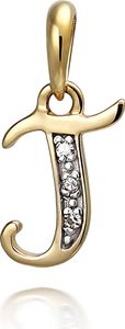 Kettenanhänger Buchstabe J mit 3 Diamanten 333 Gelbgold 8 Karat bicolor Alphabet