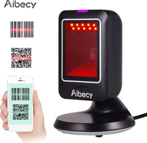 Aibecy MP6300Y 1D / 2D / QR Omnidirektionaler Barcode-Scanner USB-Kabel-Barcode-Leser CMOS-Bild Hand-Free für Supermarkt-Buchhandlung Einzelhandelskrankenhaus