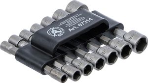 Sada nástrčných kľúčov | vonkajší šesťhran 6,3 mm (1/4") | metrické + palcové | 14 ks.