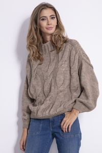 Oversize-Pullover für Damen, braun, Fobya, Gr. L/XL