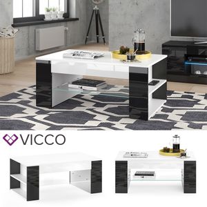 Konferenční stolek Vicco Stelios White Black 100 x 42 x 60 cm Dřevěný materiál