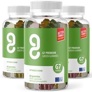 Green Gummies Nahrungsergänzungsmittel mit L-Arginin, Grüntee-Extrakt, Maca Pulver, Panzen- und Zitronengrasaroma 3x 60
