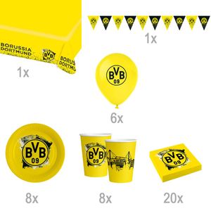 BVB Borussia Dortmund Party-Set schwarz-gelb, 44-tlg.