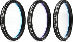 Svbony SV227 2" Schmalband Filter Kit, OIII-CCD H-Alpha SII-CCD 5nm Schmalband Filter Reduziert Lichtverschmutzung, 3Teiliges Teleskop Deep Sky Filter