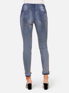 RICK CARDONA Damen Designer-Push-up-Jeans, blue-bleached, Größe:40