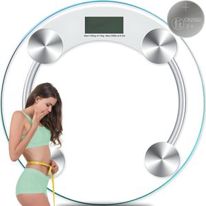 Personenwaage Digital mit Step-On Technologie Hochpräzise Sensoren Glas Waage Personen LCD bis 180kg 100gr Gewichtswaage kg lbs St Transparent Retoo