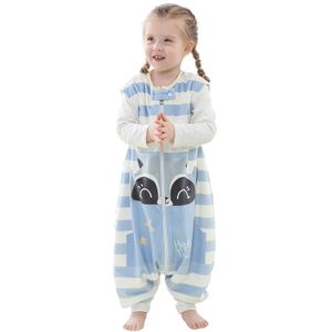 Dětské pyžamo bez rukávů - bavlněný spací pytel se zipem u nohou - zimní pyžamo, 1-6 let S Raccoon