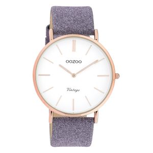 Oozoo náramkové hodinky fialové kůže C20152 Vintage série dámské analogové Quartz hodinky UOC20152