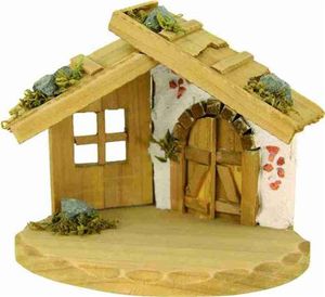 Weihnachtskrippe Krippenstall Holzkrippe Krippe ca.16x10,5x12,5cm echt Holz