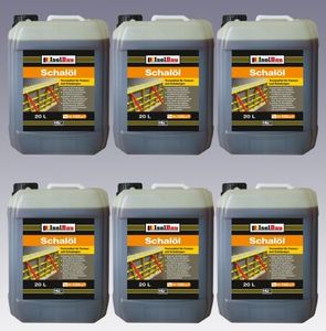 Isolbau Schalöl Professional - 6x 20 Liter Trennmittel für Formen & Schalungen - Beton-Trennmittel, begrenzt die Haftung von Beton, Mörtel & Kleber