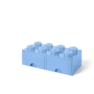 LEGO Aufbewahrungsbox mit Schublade mit 8 Noppen, light blue