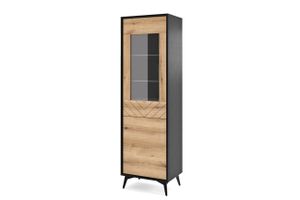 Vitrína DIAMOND SANDS W 54 cm SCHWARZ / EVOKE EICHE Schrank Regale Dekorative Front