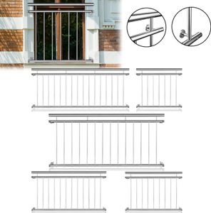 UISEBRT 128*90cm Französischer Balkon Edelstahl Geländer Fenster Sicherung Kindersicherung Balkongeländer rostfrei stabil wetterfest Absturzsicherung Haustiere