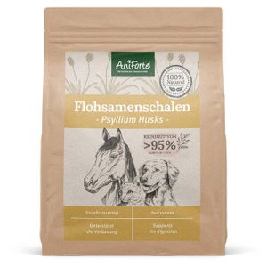 AniForte Indische Flohsamenschalen für Hunde, Katzen & Pferde 1kg - Reich an Ballaststoffen & Schleimstoffen, in Rohkost Qualität, Einzelfuttermittel