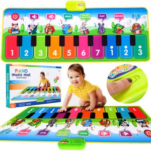 MalPlay Musikmatte | Kinder Klaviermatte Tanzmatte | Keyboard mit 8 Instrumente und 10 Klaviertasten | 130cm | Lernspielzeug Musik-Spielmatte für Jungen und Mädchen