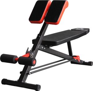 HOMCOM Hantelbank Fitnessbank Schrägbank Multifunktion Bauchtrainer Verstellbar Edelstahl Schwarz 64 x 146 x 73,5-85 cm