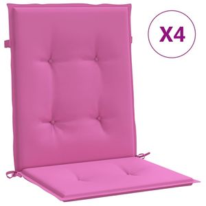 vidaXL Niedriglehner-Auflagen 4 Stk. Rosa Stoff