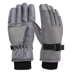 Kinder-Winter-Snow&Ski-Handschuhe Jugendhandschuhe für kaltes Wetter zum Skifahren(Grau)