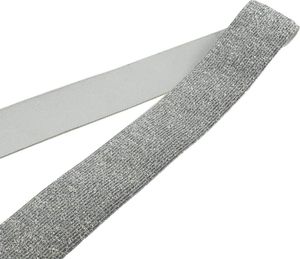 1m Meterware Glitzer-Gummiband 40mm Gummiband Glitzer Band Gummilitze, Farbe:silber
