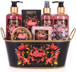 BRUBAKER Beauty Set Love with Passion Fruit - darčeková súprava do kúpeľa a sprchy - 12-dielna darčeková súprava v dekoratívnej vaničke
