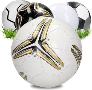Fotbalový míč "Match" - míč pro děti a dospělé - velikost 5 ideální pro střílení gólů - sportovní míč pro vnitřní i venkovní použití - bílý/zlatý