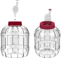 2 x 5L Gärballon + Stopfen + Gährrohr Gefäß zur Fermentation Weinballon Sauerkraut