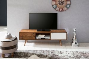 TV Lowboard REPA 140 cm Massiv-Holz Sheesham Landhaus 2