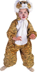 Tiger Katze Leopard Plüsch Overall Kinder Karneval Fasching Kostüm 116