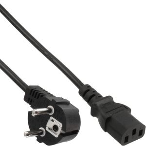InLine® Netzkabel, Schutzkontakt gewinkelt auf Kaltgerätestecker C13, 0,3m