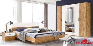 Schlafzimmer komplett Katrin 4-teilig plankeneiche weiß