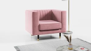 Sofa - Moderne Polstersofa - Skandinavische Deko - ELMO - 1 Sitzer - Rosa