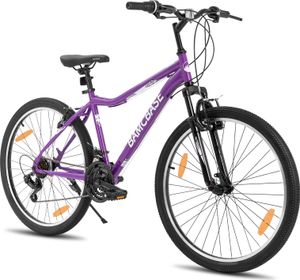 HILAND BAMCBASE 26 Zoll Mountainbike für Damen Herren, MTB mit 21 Gang Shimano, Federgabel, Lila