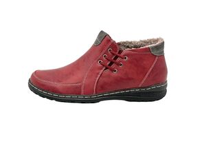 Venustein Damen Boots Stiefeletten Stiefel Winterschuhe gefüttert 9667, Rot, Größe 41