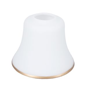 Lampenglas als Ersatz in Weiß mit Goldrand Ersatzglas Lampenschirm Neu