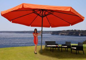 Sonnenschirm Carpi Pro, Gastronomie Marktschirm mit Volant Ø 5m Polyester/Alu 28kg  terracotta ohne Ständer
