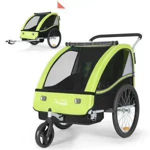 Tiggo VS 2 Kinderanhänger Fahrradanhänger 360° Drehbar  2in1 Joggerfunktion Kinderfahrradanhänger + 5-Punkt Sicherheitsgurt Jogger
