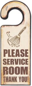 Clayre & Eef Textschild 11x30 cm Braun Holz Rechteck