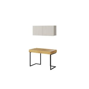 MINIO Büromöbelset FELIX S10B 2-Teiling Möbelset | Hikora Natural / Silk Flou Farbe mit Stahlbeinen