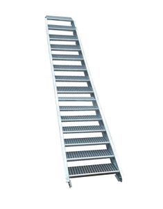 17 Stufen Stahltreppe Breite: 120 cm Geschosshöhe 282-350cm  inkl. Zubehör