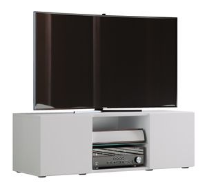 Lowina95 TV Tisch 2 Türen 2 Schubladen weiß.