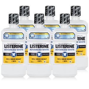 Listerine Advanced White 500ml - Für weißere Zähne in nur 2 Wochen (6er Pack)