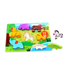 Tooky Toy puzzle Tier 30 x 21 cm Holz 8-teilig, Farbe:Multicolor