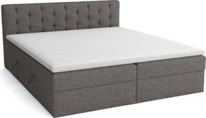 MEBLITO box spring posteľ manželská posteľ Merano posteľné boxy matracový topper H3 200x200 cm sivý (Lux 6)