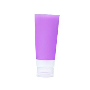 leere Silikon -Reiseflasche Lotion Shampoo Kosmetikrohrbehälter tragbar-Lila ,Größen:60ML