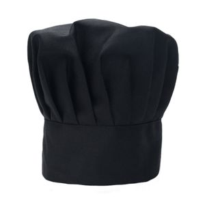 Kochmütze für Küche, Catering, Arbeit, Herren und Damen, einfarbig, weiß, Kochmütze, Anti-Haarausfall, Backen, Kochen, Kostüm, Mütze, Schwarz
