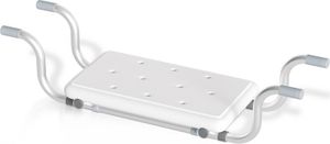 Fiqops Badewannensitz Wannensitz Stuhl bis 136Kg 72-82cm Einstellbar Einstellbar Weiß Aluminium