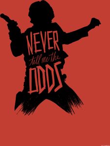 Wandbild - Star Wars Silhouette Quotes Han Solo - Größe 50 x 70 cm