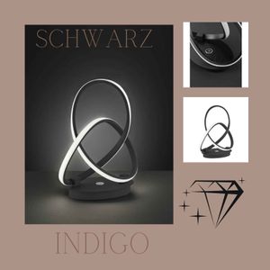Tischleuchte Indigo Wofi by Global Technics LED Schwarz Tischlampe mit Dimmer 19W